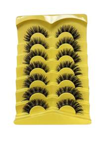 2026 New 7 Pairs Cat Eye False Eyelashes, Natural Soft Long Style, Transparent Stem, Cartoon Style, Suitable For Dramatic Makeup, Reusable, Easy To Wear, Create Natural Makeup Look, Suitable For Daily, Party, Wedding, Holiday And Other Occasions - Multicolor - View 8