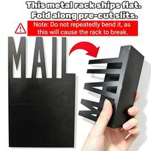 Modern Aesthetic Black Metal Hollow MAIL Letter Holder, Desktop Mail Sorting File Organizer, Office Envelope Document Storage Minimalist Decor - View 2