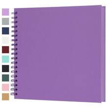 7"X7", 8"X8", 10"X10" DIY Handmade Photo Album, 40 Pages/20 Sheets Hardcover Kraft Paper Photo Album, Wedding Memory Book, Family Photo Album - Violet Purple - View 9