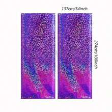 1/2pcs Purple Holographic Laser Tablecloth, Bright Purple Plastic Tablecloth, 54" X 108" Foil Disposable Rectangular Tablecloth, Suitable For Birthday Party, Wedding Anniversary, Bachelor Party, Dining Table Decor - Multicolor - View 4