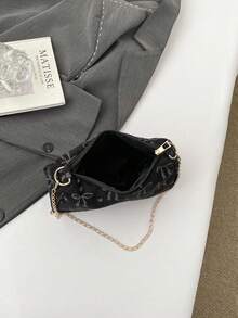 1pc Cute Niche Premium Corduroy Shoulder Bag, Fashion Forward Popular New Style Bag, Non-Adjustable Shoulder Strap, Casual Yet Fashionable, Perfect For Outings And As A Gift For Friends - Multicolor - View 9