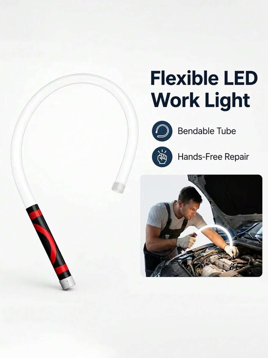 New Flexible Silicone LED Strip Light High Lumens LED Flashlight Stick Professional Work Light Portable Tool For Car Repair - A - View 1