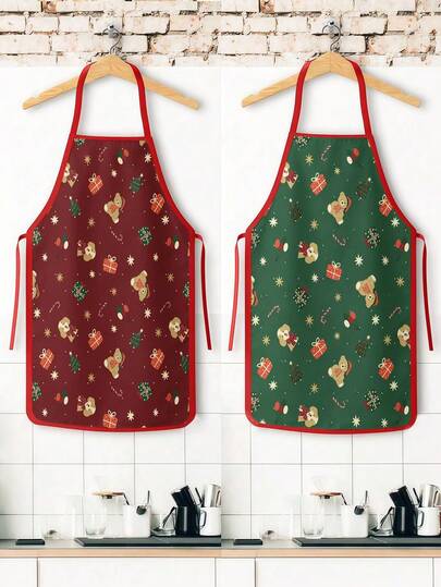 2 piezas Delantal de Navidad, Regalo de Navidad, Adecuado para Cocinar en la Cocina, Festivales y Fiestas. También es un Gran Regalo de Año Nuevo para Dar a los Amigos.