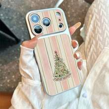 1pc TPU Material Soft Girl Style Christmas Tree Pattern Phone Case Suitable For Apple 17 Pro Max/17/16 Pro Max/15/13/12/11 Large Window Skin Full Coverage Anti-Drop Soft Shell Phone Protective Cover - Silver - View 2