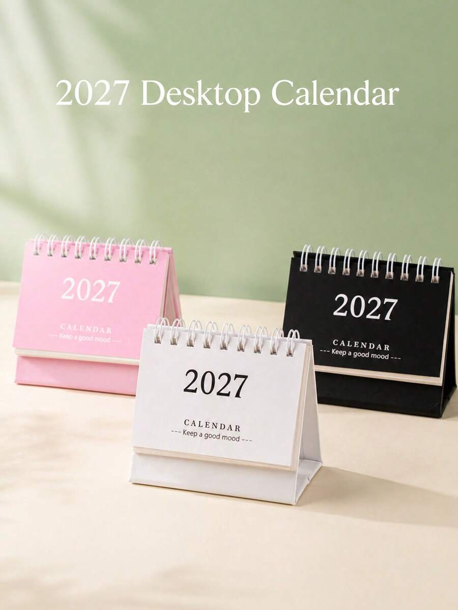 2027 Mini Desktop Calendar - Monthly Designed Mini Desktop Calendar, Vertical Flip Calendar, Made Of Thick Paper, Cute Desktop Decoration, Suitable For Home Or Office Use. - Multicolor - View 1