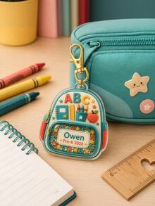 Custom Bow Acrylic Keychain, Children's Back To School Backpack Tag, Personalized Name And Contact Information, Cute Backpack Charm - Multicolor - View 16