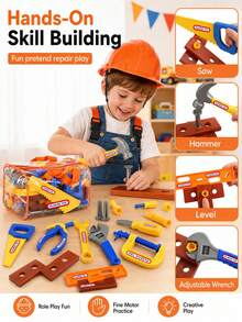 Set Peralatan Bermain Peran Anak 10/20/30pcs, Kotak Peralatan Perbaikan Besar dengan Kotak Penyimpanan, Obeng dan Peralatan Konstruksi Realistis, Mainan Rakitan DIY yang Dapat Dilepas, Set Bengkel Bermain Peran, Hadiah Edukatif untuk Anak Laki-laki dan Perempuan - Berbagai opsi untuk dipilih - View 5