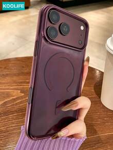 Funda de teléfono magnética transparente color rojo vino, carcasa de TPU transparente minimalista y a prueba de golpes, compatible con iPhone 18 Pro Max, 18 Pro, 17, 17 Pro, 17 Pro Max, 16 Pro, 15 Pro Max, 16 Pro Max, 15, 15 Pro y 16 - Rojo cereza - Ver 3