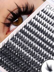 216 Clusters D Curl Spiky False Eyelash Clusters, Dramatic Voluminous Lightweight Spiky Single Cluster Eyelashes, Soft Reusable DIY Eyelash Extension Kit, Suitable For Daily, Date, Party, Photo And Nightclub - D - View 3