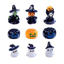 Halloween Mini Witch Cat Owl Pumpkin Figurine, Spooky Mini Decor, Suitable For Desktop Stationery, Dollhouse DIY Scene Handmade Decoration Accessories - Halloween - View 6