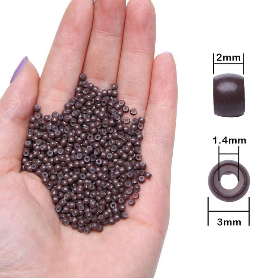 1000pcs Copper Rings 3.0mm Nano Rings With Silicone Lining Micro Hair Extension Rings - View 1