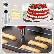 5pcs Stainless Steel Seamless Piping Tips Set, Cream Piping Nozzles For Cupcakes, Cakes, Cookies Decoration - Multicolor - View 3