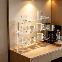 Acrylic Display Stand, Desktop Cup Storage Rack, Sturdy Countertop Organizer, Suitable For Mugs, Water Cups, Decorative Items Collection, Kitchen Cabinet Decor - Multi-color - View 7