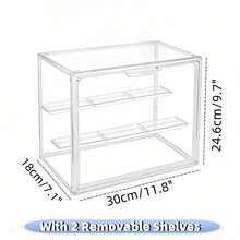 Lifevilion Clear Display Box Organizer Stackable With Magnetic Door Large Capacity Storage Box Purse Showcase For Makeup Book Collectibles - View 8