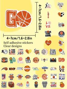 50pcs Basketball Stickers-Sports Motivation-Perfect For Skateboards, Bullet Journals, Notebooks, Suitcases, Water Bottles, And Parties-DIY Holiday Gifts - Multicolor - View 9