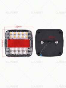 GLANBERT 2pcs LED Square Tail Lights 12V 3 Colors Yellow/Red/White 20LED Trailer Brake Lights Turn Signal Lights For RV Car Pickup Truck - Square Lamp - View 14
