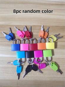 8/4/1pc Keyed Padlock, Suitable For Luggage Lock, Backpack Lock, Gym Locker Lock, Suitcase Lock, Classroom Matching Game, Padlock, Suitcase, Game, Padlock, Lock Box, Christmas - Multicolor - View 17