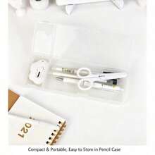 3/1pc Mini White Scissors, Portable Stainless Steel Paper Cutter, Handmade Stationery, Office & Study Gift, Men's Tool - AA - View 4