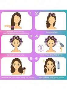 Self-Adhesive Hair Roller Set, Includes 6 Hair Rollers And 3 Hair Clips, Salon-Grade Curling Iron, Suitable For DIY Hair Styling, Heat-Free Hair Rollers. - Coffee Brown - View 2