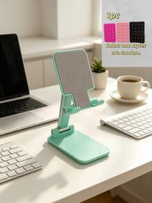 1pc Adjustable Foldable Desktop Phone Stand, Non-Slip Silicone Pad Phone Base, Portable Phone Holder, Suitable For Office Desk, Home, Office, Bedroom, Video Calls, Watching Movies, Random Color And Style - Phone Stand - View 14