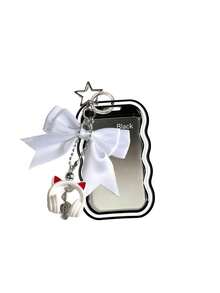 Bow Shaped Cat Ear Headphones With Transparent Wave Edge Card Bag, Star Buckle And Bead Chain, Card Cover, Id Cover, Bag Pendant, Christmas, Halloween,Travel Essential - Multicolor - View 14