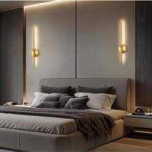 1/2pcs Long Strip Wall Lamp, TV Background Wall Decoration, Bedroom Light, Living Room Light, Modern Wall Lamp With Remote Control, Magnetic Installation, Suitable For Bedroom, Study, Living Room, Home Decor, Holiday Gift And Staircase Light - Single-line Wall Lamp - View 6