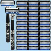Manual Razor Set With 6‑Layer Interchangeable Blade Heads, Ergonomic Handle, Reusable & Refillable Design For Precise Smooth Shaving, Ideal For Father's Day & Birthday Gifts - Safety Tazor + Blade - View 2
