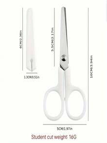3/1pc Mini White Scissors, Portable Stainless Steel Paper Cutter, Handmade Stationery, Office & Study Gift, Men's Tool - AA - View 8