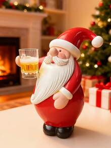 1pc Collectible Figurines Raising Cup Santa Claus Resin Ornament, White Beard Raising Cup Pose Santa Claus Statue, Christmas Theme Decoration, Suitable For Holiday Party Atmosphere Desktop Decor, Wine Cabinet, Entryway, Bookshelf, Office Desk Arrangement, Christmas Season New Year Gathering Dining Table Decoration, Suitable For Home Enthusiasts And Gift Buyers, Christmas Theme Home Decor Craft - 1PC - View 7