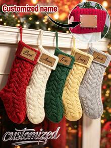 2026 Christmas Socks, Knitted Family Socks, Customizable Name, Holiday Decoration, Christmas Gift Decoration, Personalized Christmas Socks - Multicolor - View 8