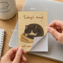 10pcs 10*12.7cm Aesthetic Cat Word Art Stickers Humorous Graphic Decals Card For Scrapbooking Wall Collage Gift Wrapping DIY Craft - 10Pcs - View 8