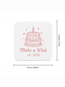 Personalized Name And Year Coaster, Custom Text Drink Coaster With Line Art Party Design, Custom Beverage Coaster, Birthday Party Table Decor, Celebration Drink Mat, Coffee Coaster, Birthday Gift For Friends, Family, Party Hosts And Guests. - Multicolor - View 36