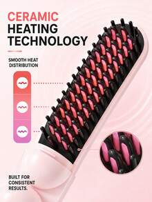 3000mAh Cordless Hair Straightening Brush, Rechargeable Ceramic Heated Comb With 3 Temperature Settings, 30-Second Heat-Up, Compact Travel Styling Tool For Women - Multicolor - View 8