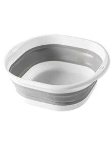 1pc Foldable Basin With Wrist Strap, Wash Basin/Vegetable Basin/Foot Basin, Easy To Clean, Lightweight And Foldable, Thickened Plastic Washing Bucket, Suitable For Foot Soaking, Laundry, Vegetable And Fruit Washing, Home, Dorm, Camping And Travel Use - Multicolor - View 9