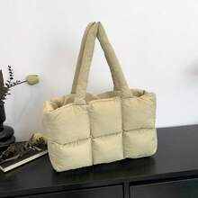 新款女款絎縫托特包，多隔層收納設計，附杯架與筆電內袋，適合日常通勤、旅行必需品，情人節送給女性的禮物 - 彩色 - 查看 14