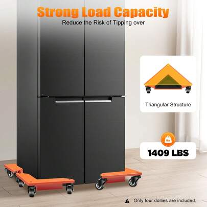 LOYALHEARTDY Household Mover - Triangle Moving Wheel -4-Piece Set Triangular Furniture Auxiliary Moving Tool