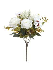 1pc Simulated Rose, Embroidered Ball, Small Daisy, Hand-Held Flower, Artificial Simulation Mixed Bouquet, Bride's Hand-Held Flower, Home Decoration Fake Flower, Can Be Used To Decorate Banquet Tables, Event Scene Decoration, Porch, Party Decoration - Multicolor - View 14