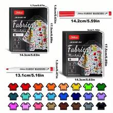 24/12 Colors Fabric Markers, Colorful Marker Pen Set, Permanent Fabric Paint - For T-Shirts, Bags, Textiles, Canvas, Canvas Bags, Shoes, Pillowcases, Etc. - Multicolor - View 2