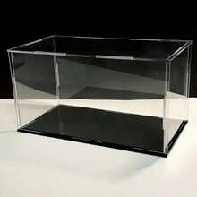 1pc Clear Acrylic Display Box, Multiple Sizes, Plastic Assembly Dust-Proof Display Case With Matte Black Base, Suitable For Action Figures, Collectibles, Souvenirs, Statues, Models - Multicolor - View 1