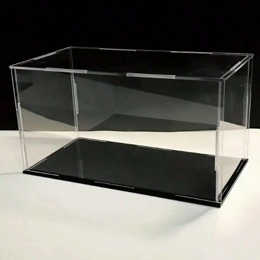 1pc Clear Acrylic Display Box, Multiple Sizes, Plastic Assembly Dust-Proof Display Case With Matte Black Base, Suitable For Action Figures, Collectibles, Souvenirs, Statues, Models - Multicolor - View 1