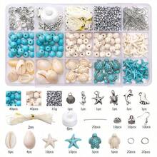 Kit Manik-Manik Tanah Liat Lunak Bertema Laut 3200pcs, Perlengkapan Pembuatan Perhiasan DIY dengan Liontin Kerang, Bintang Laut, Turquoise, dan Batu, Set Manik-Manik Warna-warni untuk Gelang Persahabatan, Kalung, dan Kerajinan Tangan - A - View 9