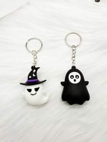 1pc Halloween Cute PVC Funny Ghost Keychain - Halloween Keychain - View 2
