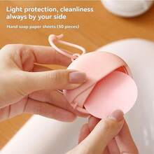 Mini Portable Soap Paper 50 Sheets With Storage Box Disposable Hand Soap Tablets Suitable For Travel, Camping, Outdoor Activities And Daily Use - Multiple Scents - View 2