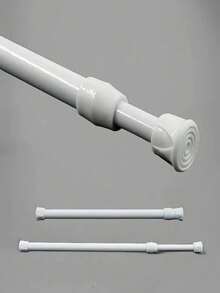Thickened No-Drill Adjustable Telescopic Rod + 2 Rod Brackets, Multi-Function Telescopic Shower Curtain Window Curtain Clothes Drying Rod, No-Installation Expandable Storage Rod For Home Bathroom Closet Window, Suitable For Renters DIY Enthusiasts Apartment Home Use - Multiple Styles - View 7