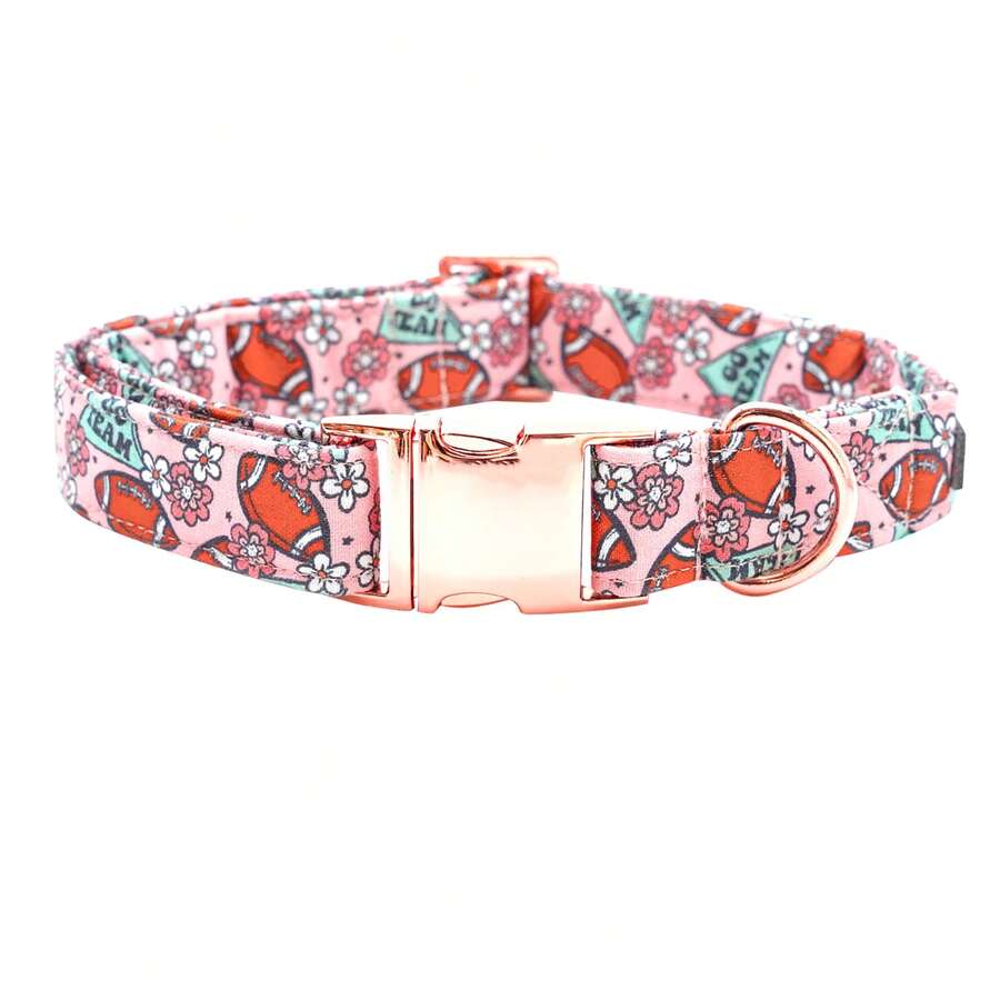 Bobo Rainbow Autumn Cute Pet Collar Heavy-Duty Adjustable Anti Suffocation Collar Suitable For Medium And Large Dogs Used For Training Walking And Outdoor Specific Necklaces - Pink - View 1