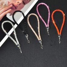 1pc Rainbow Rhinestone Phone Lanyard, Luxury Fashion Full Rhinestone Crossbody Anti-Loss Strap, Premium Versatile Rhinestone Phone Chain, Durable Universal Phone Case Charm For Outdoor Travel Shopping, Gift For Women - Multicolor - View 5