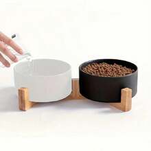 Spill-Proof Ceramic Double Pet Bowl, Universal For Cats And Dogs - Non-Slip, Easy To Clean, Durable, Includes Dog Food Bowl And Water Bowl Set - 500ml - View 9