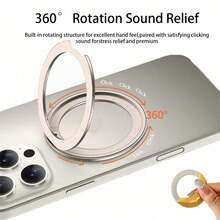 360° Rotating Phone Ring Holder, Premium Clicky Stress Relief Grip With Finger Holder, Compatible With All Smartphones - Multicolor - View 4