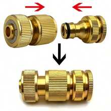 EU Standard Aluminum Hose Connector Set - 1/2'' & 3/4'' Tap Fitting + 1/2''(13-16mm) Quick Connect For Garden Pipes - A - View 2