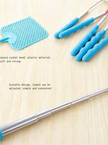 2/4pcs Set Extendable Stainless Steel Pole Indoor Fly Swatter, Fruit Fly Catcher, Mosquito Catcher, Indoor Insect Killer, Summer Essential (Random Color) Gardening Supplies, Summer, Kitchen Accessories, Gardening, Kitchen, Essential - Multiple Styles - View 8